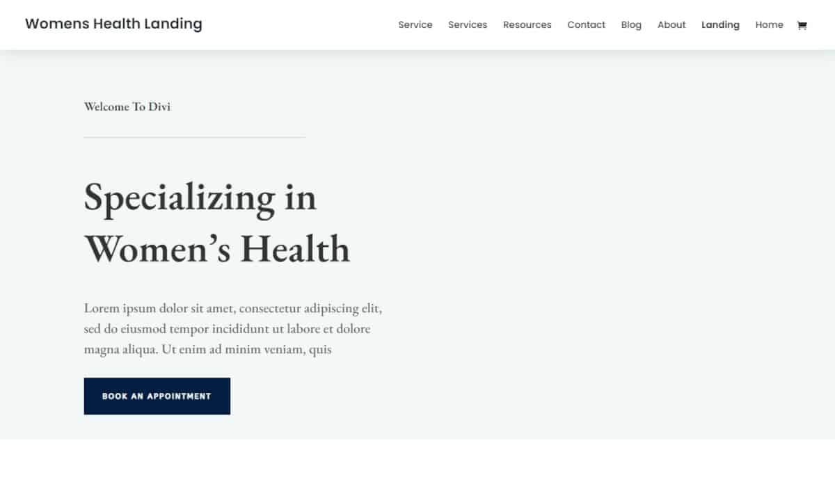 Womens Health Landing