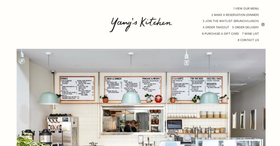 Yang's Kitchen - Squarespace Restaurant Websites