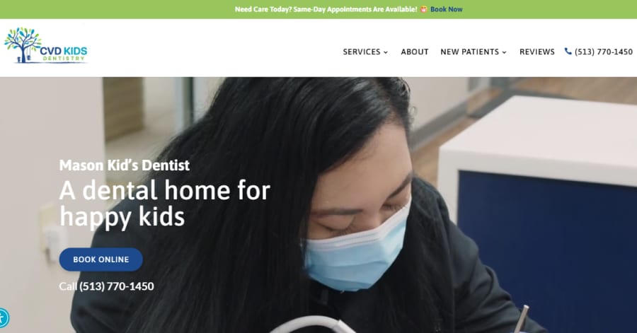 CVD Kids Dentistry - Pediatric Website Examples