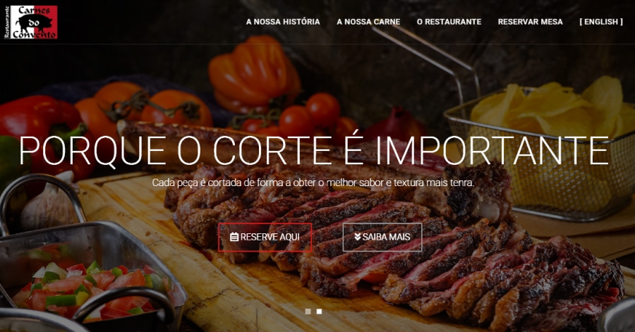 Carnes de Convento - Steakhouse Website Examples