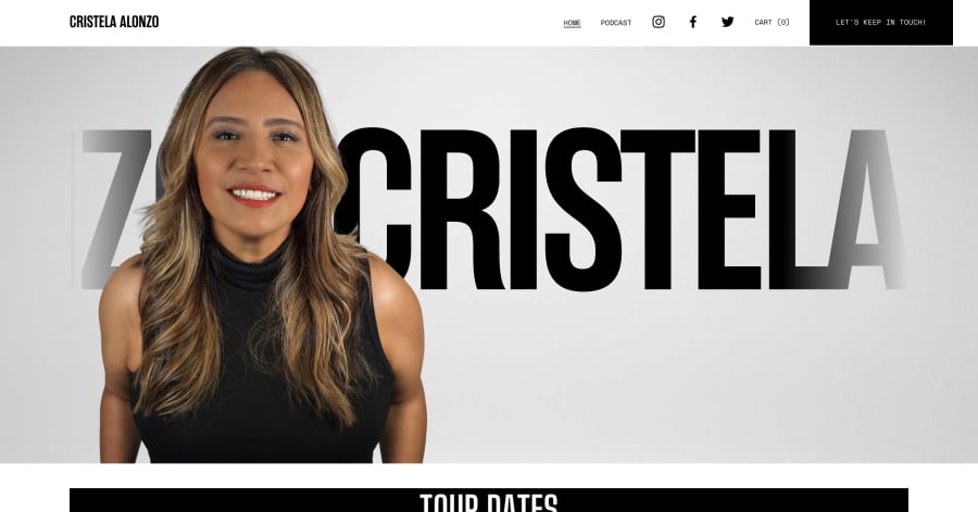 Cristela Alonzo - Squarespace Comedian Website Examples