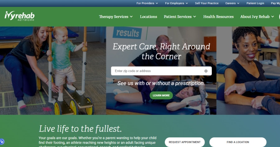 Ivy Rehab - Physiotherapy Website Examples