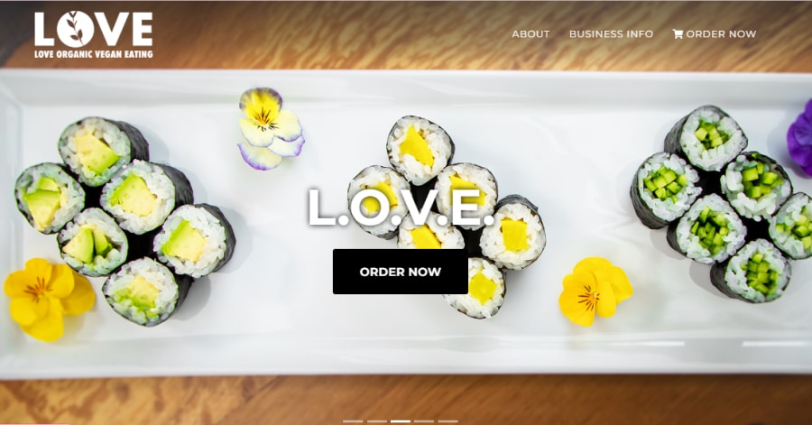 LOVE - Vegan Restaurant Website Examples