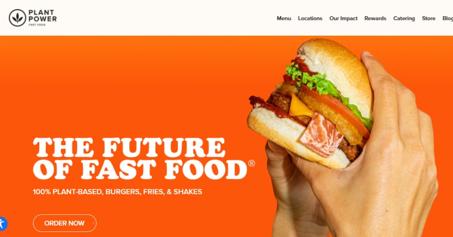Power Plant - Vegan Restaurant Website Examples
