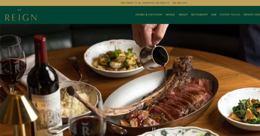 Reign - Steakhouse Website Examples