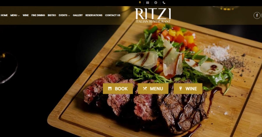 Ritzi Italian Restaurant - Steakhouse Website Examples
