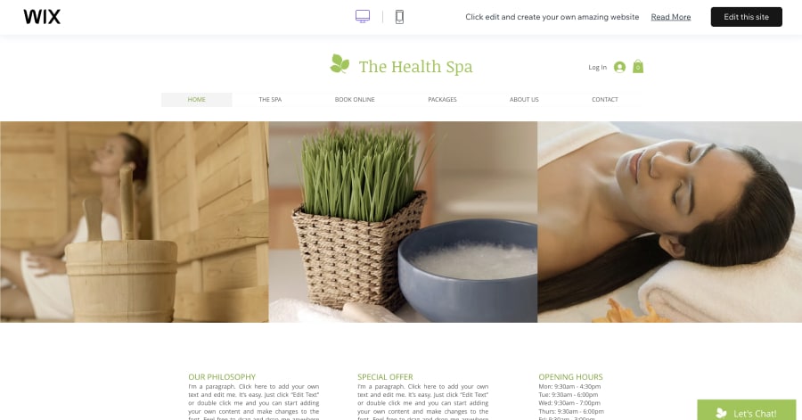 The Health Spa - Spa Website Templates