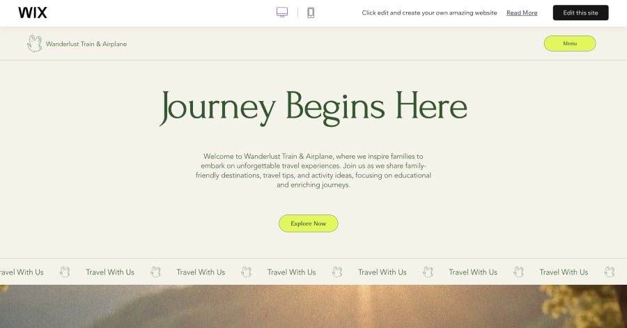 Wanderlust Train & Airplane - Family Website Templates Wanderlust Train & Airplane - Family Website Templates