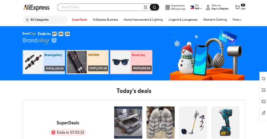 Ali Express - Web App Website