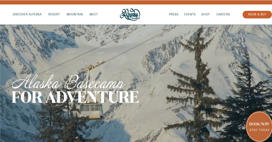 Alyeska Resort - Ski Resort Website Examples