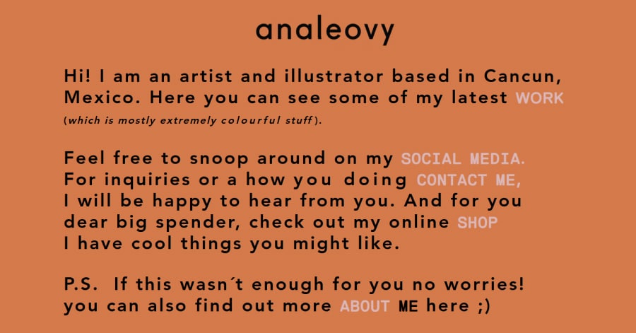 Analeovy - Website Welcome Messages