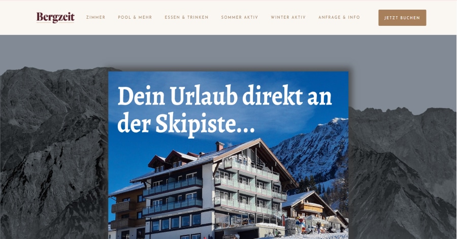 Bergzeit - Ski Resort Website Examples