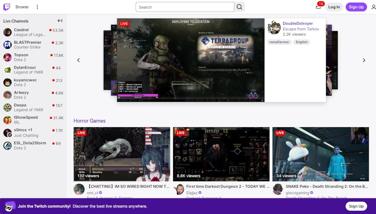 Best Above The Fold Websites_Twitch