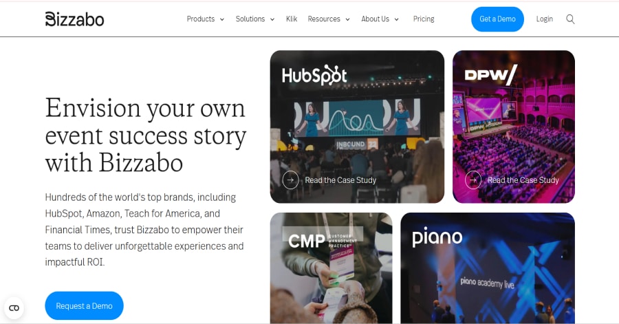 Bizzabo - Website Testimonial Example Caitlin Christine - Model Website Examples