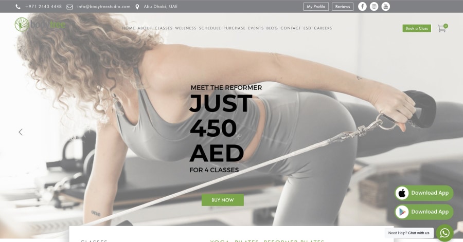Bodytree Studio - Fitness Website Example Bodytree Studio - Fitness Website Example