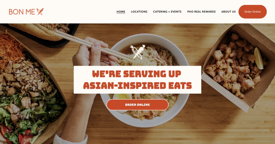 Bon Me - Food Truck Website Example