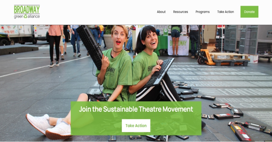 broadway green alliance - theatre website example