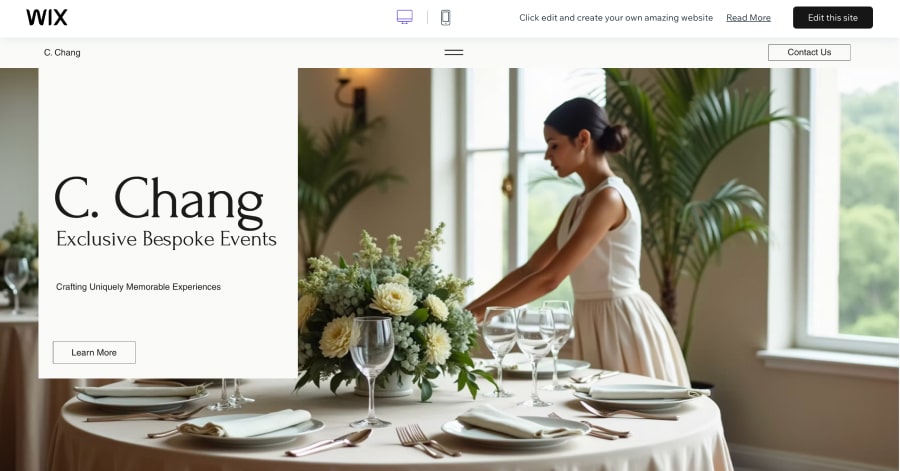 C. Chang - Wedding Planner Website Template C. Chang - Wedding Planner Website Template