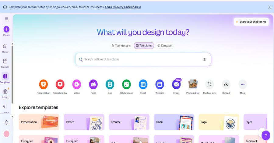 Canva - Web App Website