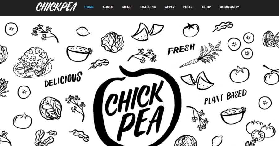 Chickpea - Wix Business Example Chickpea - Wix Restaurant Websites