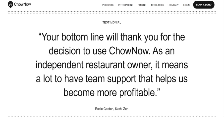 Chow Now - Website Testimonial Example Mercedes AMG - Carousel Website Examples