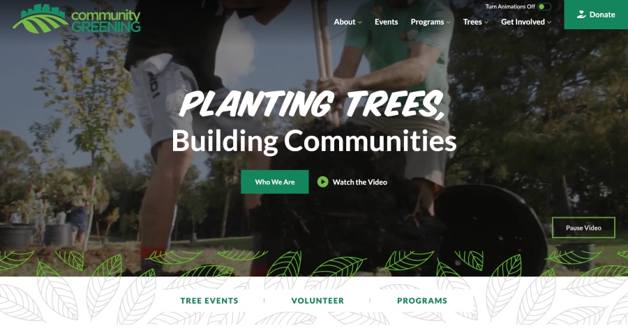 Community Greening - Nature Conservation Website Example