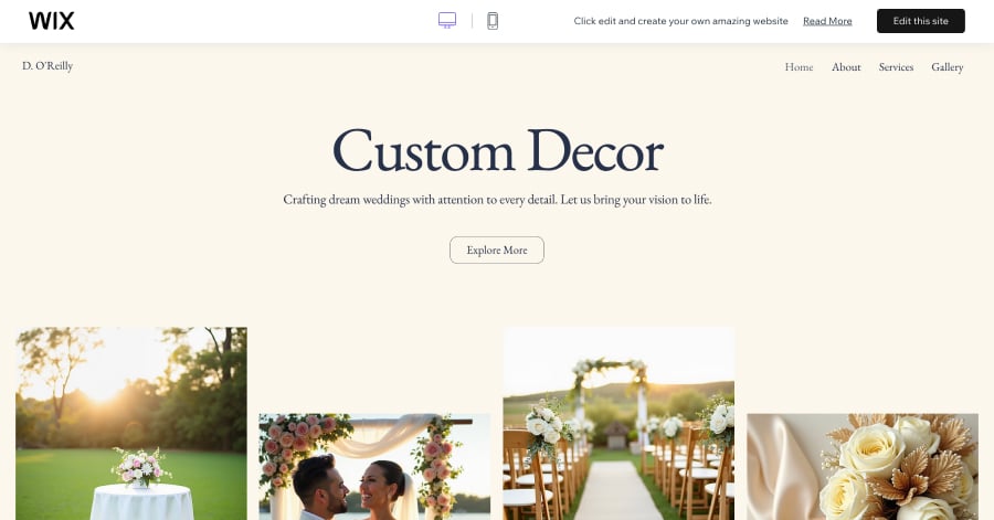 D. O'Reilly - Wedding Planner Website Template D. O'Reilly - Wedding Planner Website Template