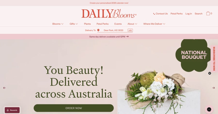 Daily Blooms - Flower Shop Website Example Daily Blooms - Flower Shop Website Example
