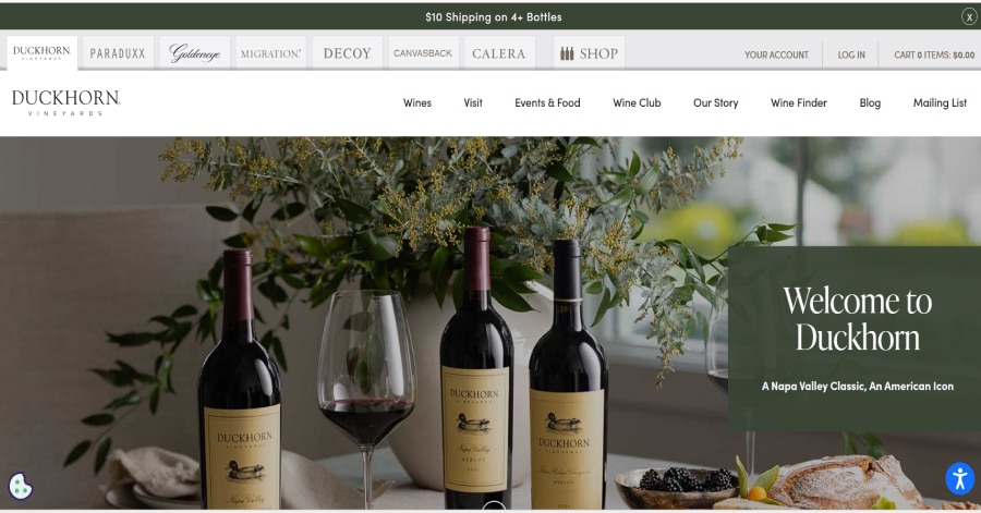 Duckhorn - Website Welcome Massage