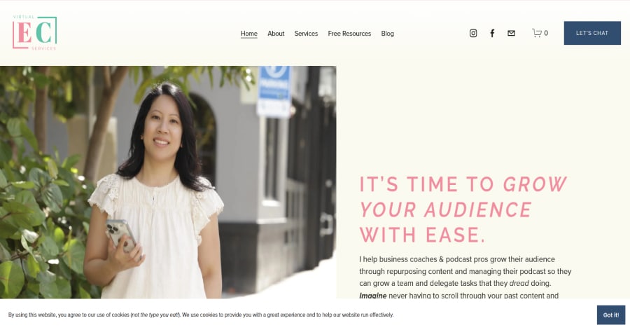 amanda kime - virtual assistant website example