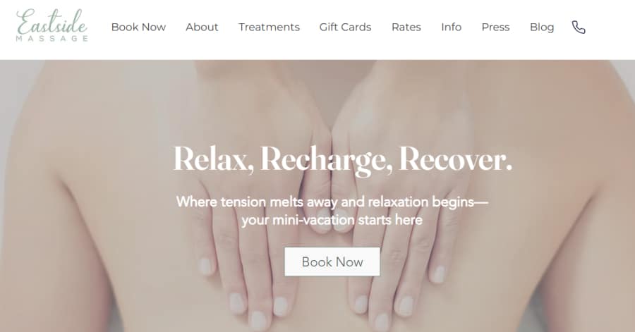 Eastside Massage - Website Welcome Messages