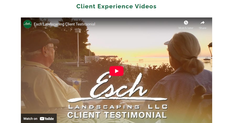 Esch Landscaping - Website Testimonial Example Taoheed Bayo - Model Website Examples