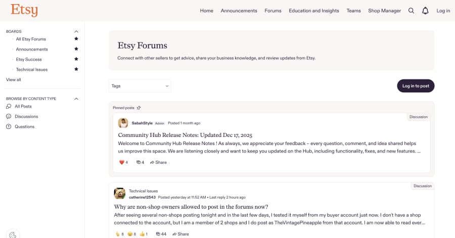 Etsy Forums - Forum Website Example bettermode community - forum website examples