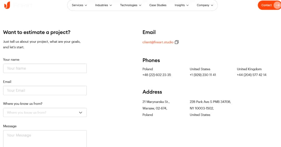 Fireart - Drop Servicing Website Examples