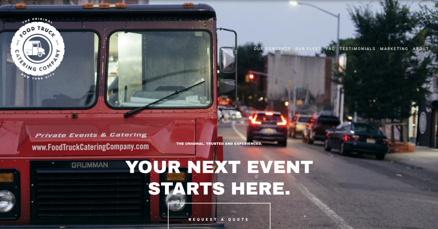 Food Truck Catering Company - Food Truck Website Example