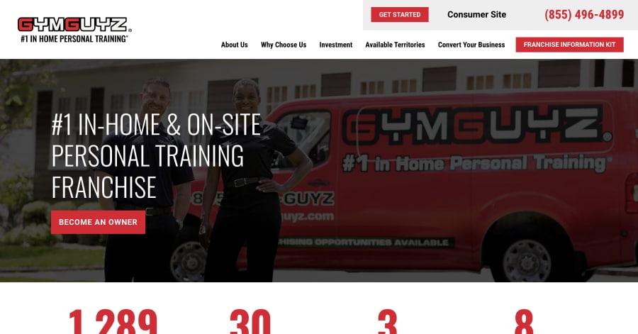 Gym Guyz - Franchise Website Example Gym Guyz - Franchise Website Example