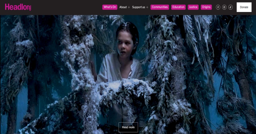 headlong at fifty - theatre website example
