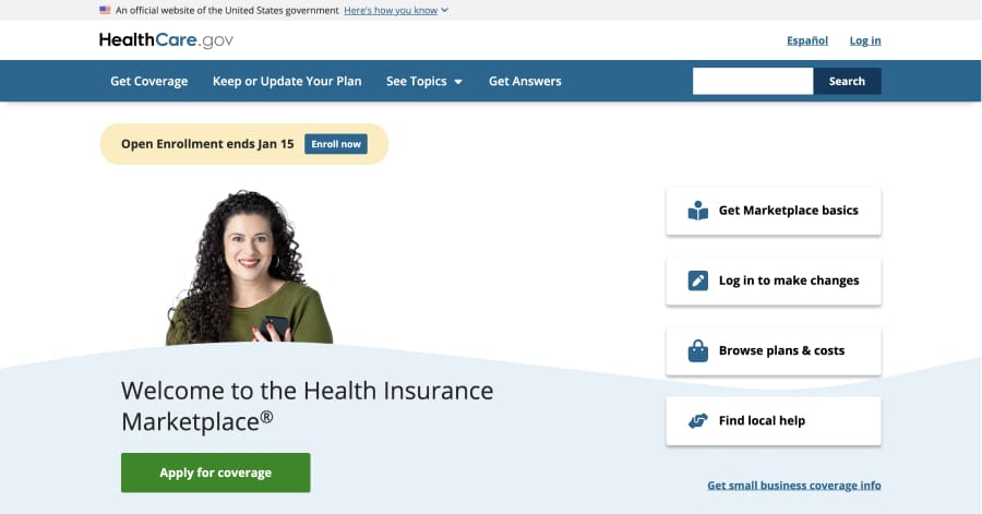 HealthCare.gov - Healthcare Website Example