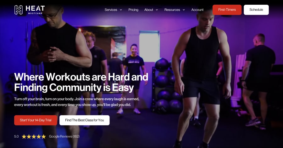 Heat Bootcamp - Fitness Website Example Heat Bootcamp - Fitness Website Example