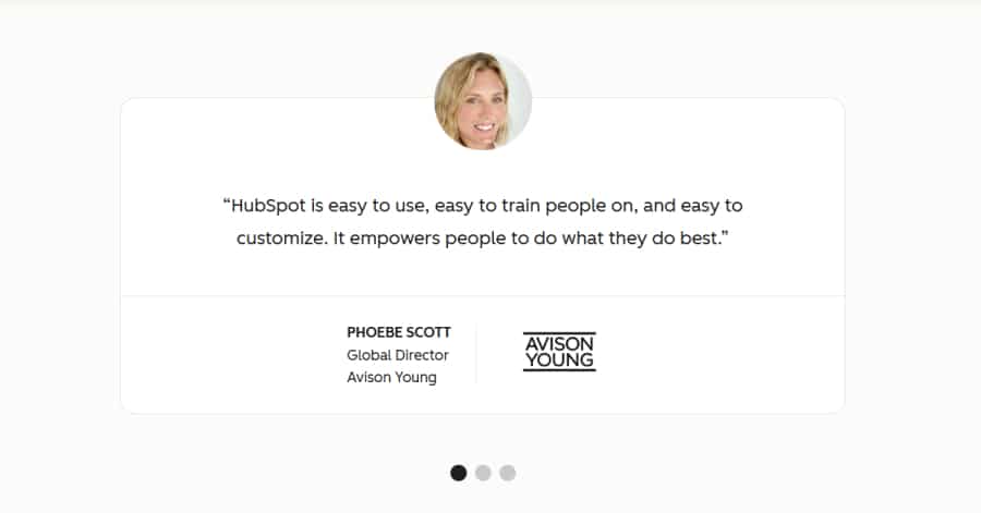 Hubspot - Website Testimonial Example Laura Granja - Model Website Examples