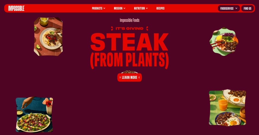 Impossible Foods - GatsbyJS Website Example