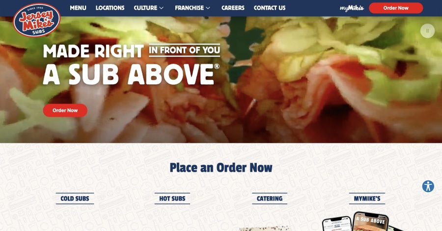 Jersey Mike's Sub - Franchise Website Example Jersey Mike's Sub - Franchise Website Example