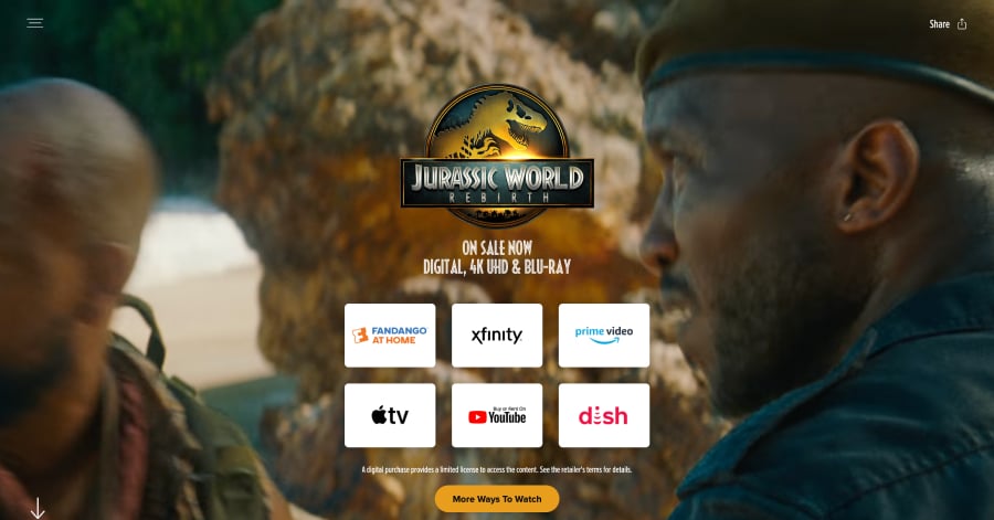 Jurassic World - Full-Screen Video Website Example