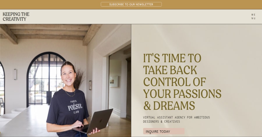 amanda kime - virtual assistant website example