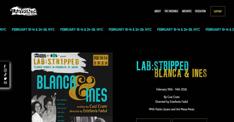 labyrinth theatre company - theatre website example