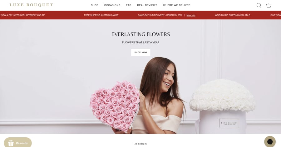 Luxe Bouquet - Flower Shop Website Example Luxe Bouquet - Flower Shop Website Example
