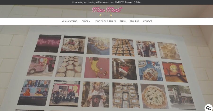 Mac Mart - Food Truck Website Example