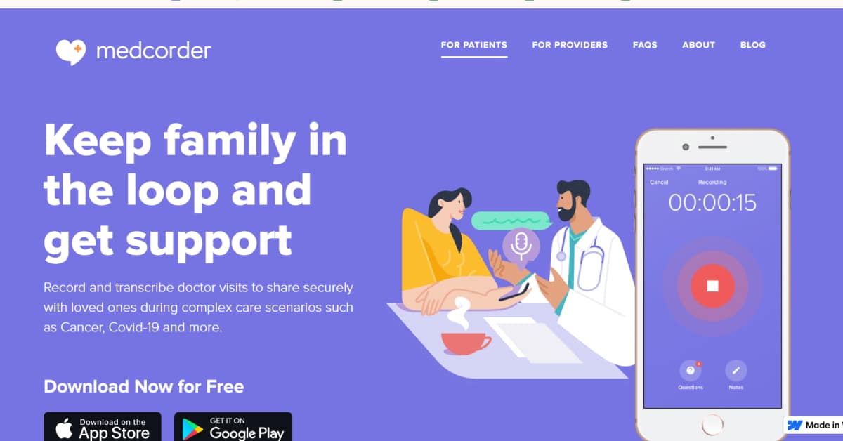 Medcorder - Purple Web Design