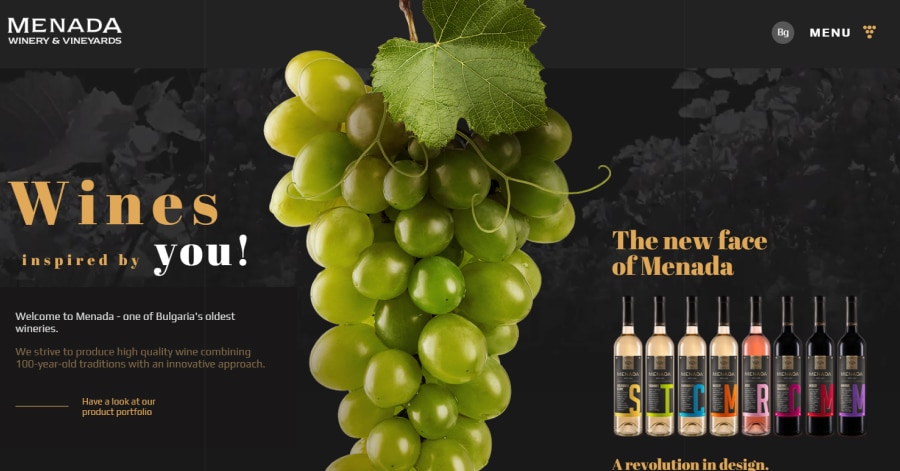 Menada Wine - Website Welcome Massage