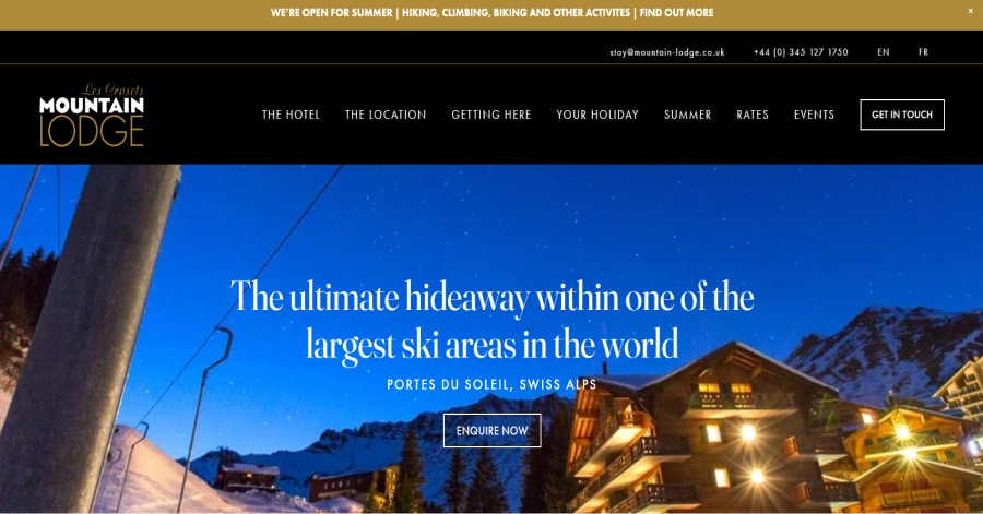 Mountain Lodge - Ski Resort Website Examples
